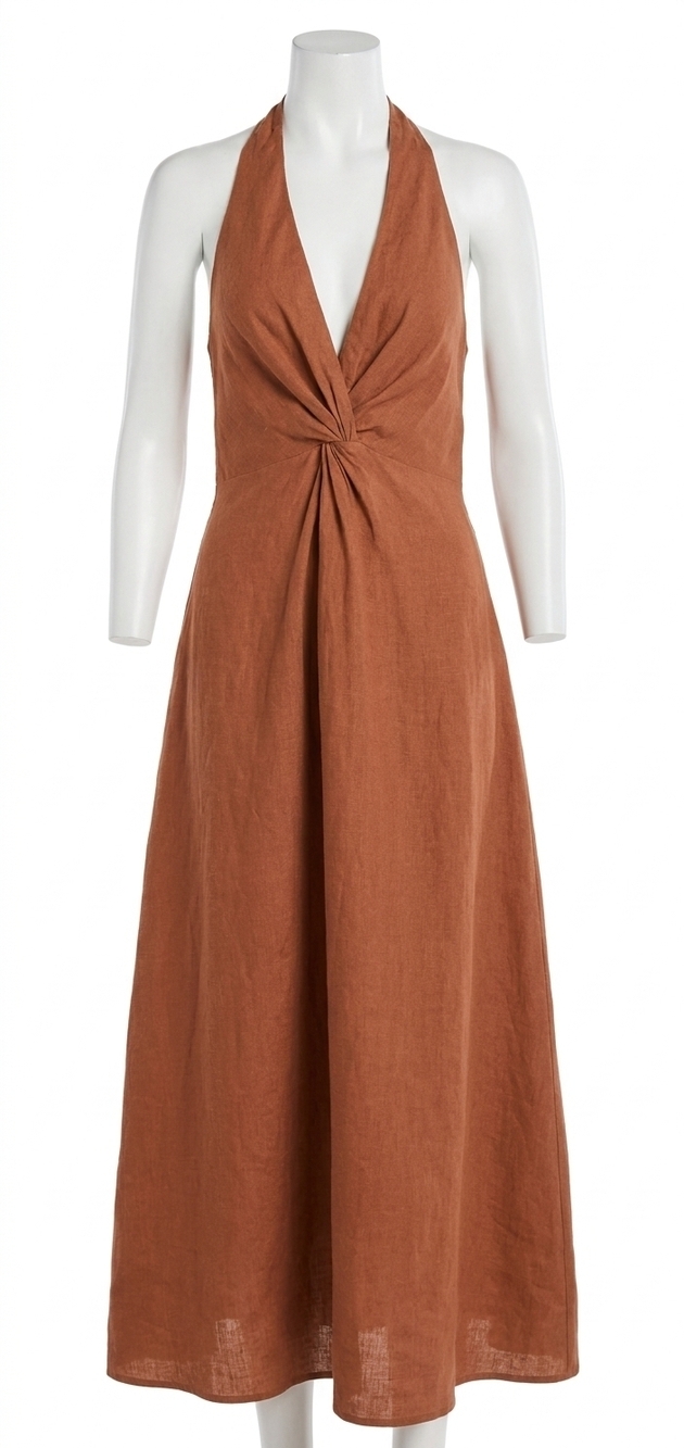 NEW APIECE APART salome halter maxi dress in harissa